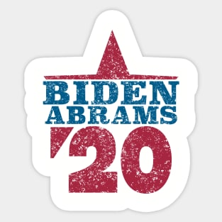 Joe Biden 2020 and Stacy Abrams on the One Ticket. Biden Abrams 2020 Sticker